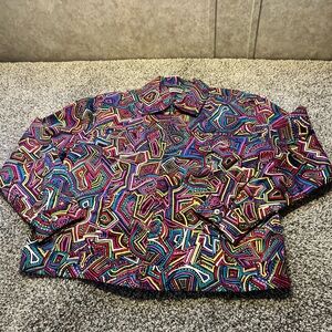 Chico’s size 3 Jacket Art to wear colorful abstract print